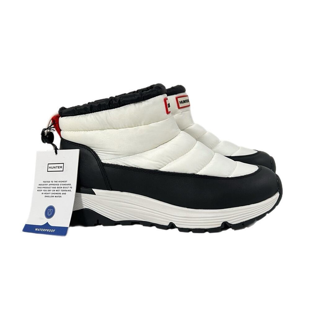 Hunter Women's Annes Waterproof Insulated Snow Booties Size 9 White Black NEW